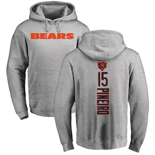 Chicago Bears Men Ash Eddy Pineiro Backer NFL Football #15 Pullover Hoodie Sweatshirts